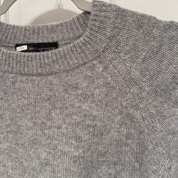 360 Cashmere Sweater Crewneck Oversize Ribbed Grey Loose Fit - Picture 7 of 10
